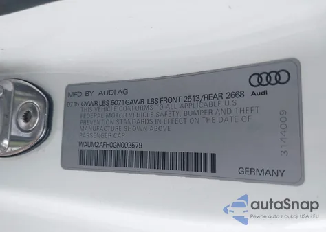 2016 Audi A5 2.0T Premium из США, поврежденный, VIN WAUM2AFH0GN002579